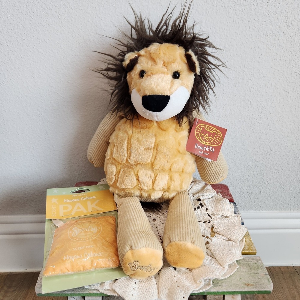 NEW Scentsy Buddy‎ Roarbert The Lion Plush 15in PLUS Havana Cabana Scent Pak
